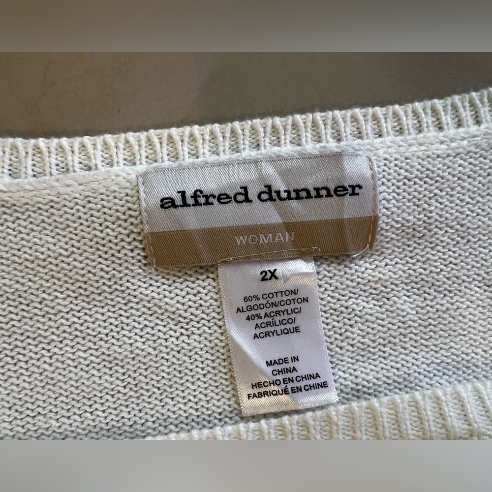 Alfred dunner Women multicolored sweater cardigan pullover Plus Size 2X pearls - Picture 16 of 16